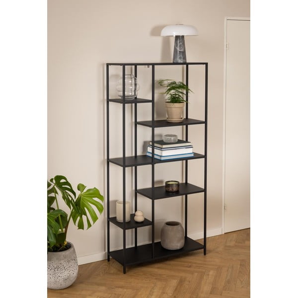 Черна метална библиотека 80x165 cm Newcastle – Actona-image-4