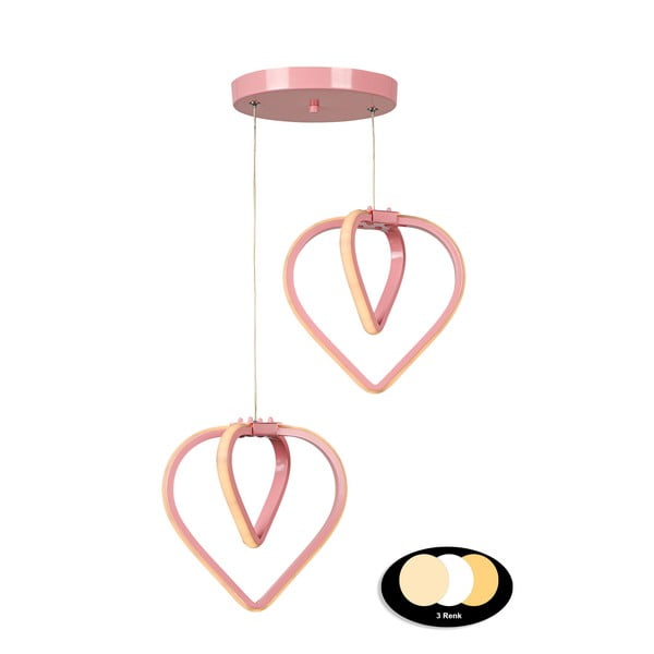 Розово метално LED висящо осветително тяло ø 20 cm Sevinc – Squid Lighting-image-2