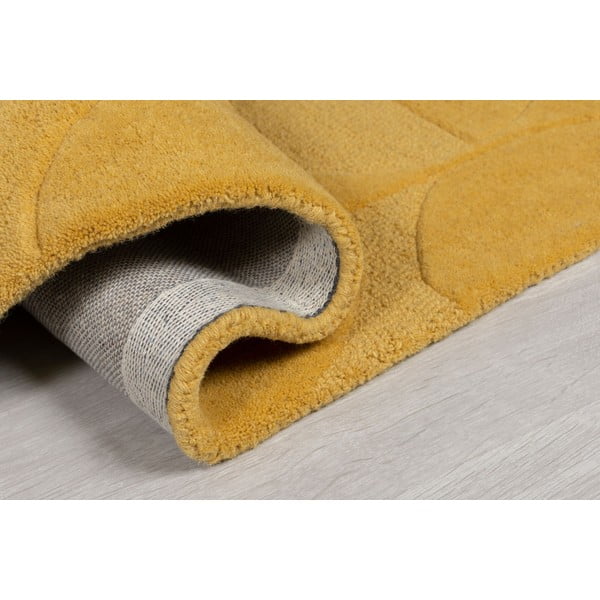 Жълт вълнен килим в цвят охра 60x230 cm Gigi - Flair Rugs-image-4