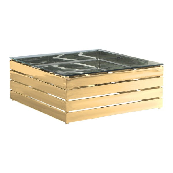 Nerezový konferenční stolek ve zlaté barvě Artelore Gehry
