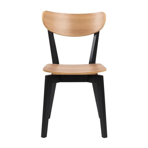 Трапезен стол в дъбов декор в черно и натурално Roxby - Actona-image-2