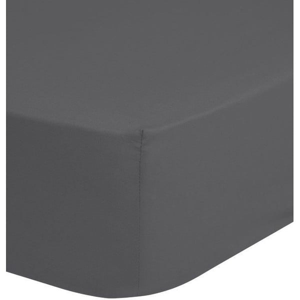 Сив чаршаф от еластичен памучен сатен , 180 x 200 cm - HIP-image-1