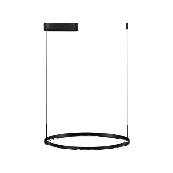 Матово черно алуминиево LED затъмняващо се висящо осветително тяло ø 60 cm Lunette – Nova Luce