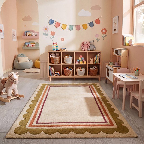 Ръчно изработен вълнен килим в естествен цвят 160x230 cm Lois – Flair Rugs-image-1