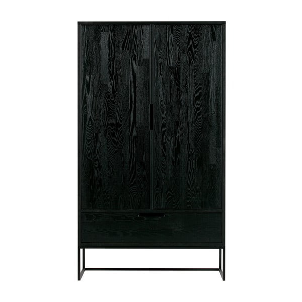 Черно шкафче от масивен ясен 85x149 cm Silas – WOOOD