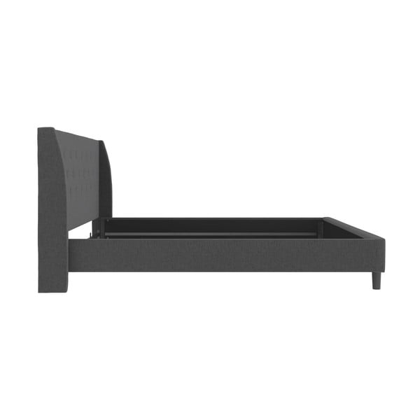 Тъмносиво тапицирано двойно легло 180x200 cm Her Majesty – Støraa-image-4