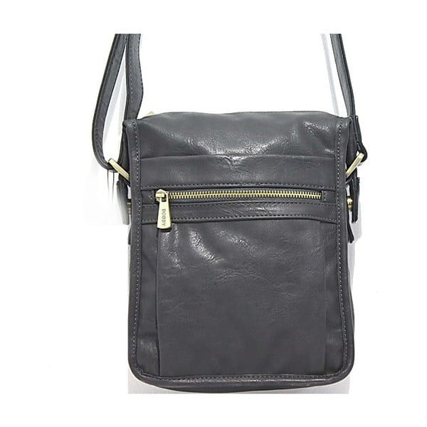 Чанта за рамо - сива, 19x26 cm - Bobby Black
