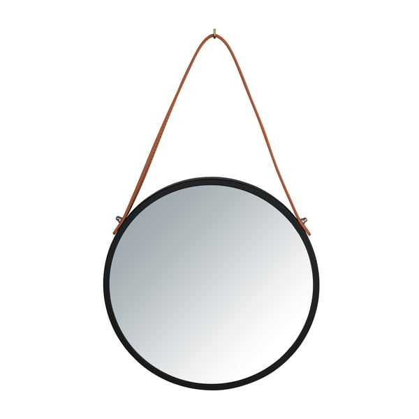 Черно огледало за окачване, ø 30 cm Borrone - Wenko