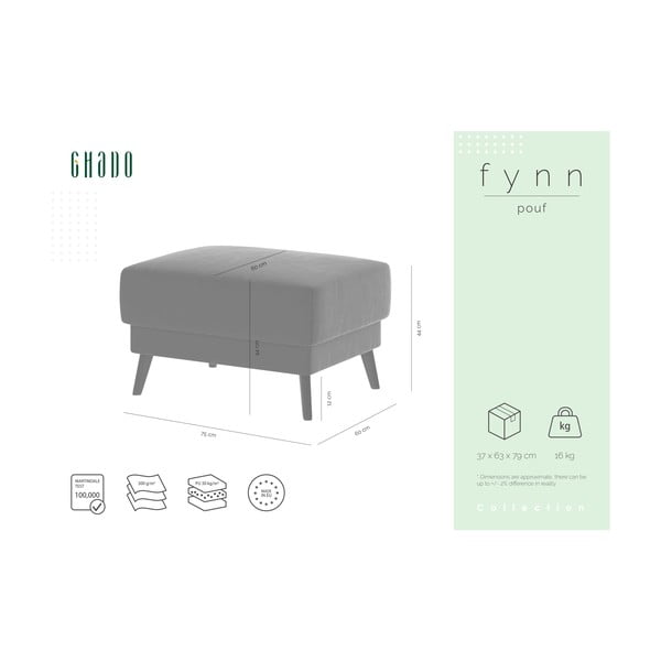 Тъмносин кадифен пуф Fynn - Ghado-image-3