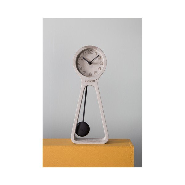 Сив бетонен часовник за маса с махало - Zuiver-image-4