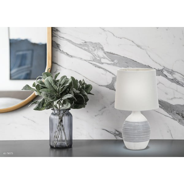 Светлосива настолна лампа с текстилен абажур (височина 35 cm) Ambon - Candellux Lighting-image-1