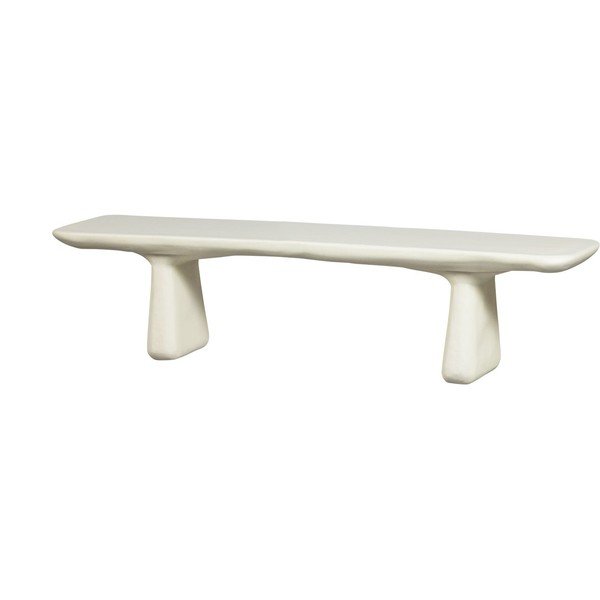 Пластмасова градинска пейка в цвят слонова кост Loggia – WOOOD-image-2