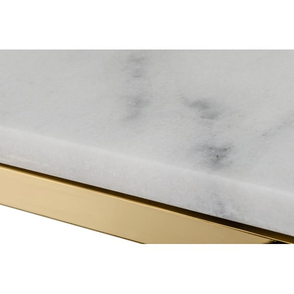 Конзолна маса от бял мрамор с основа от златен мрамор, дължина 100 cm - RGE-image-1
