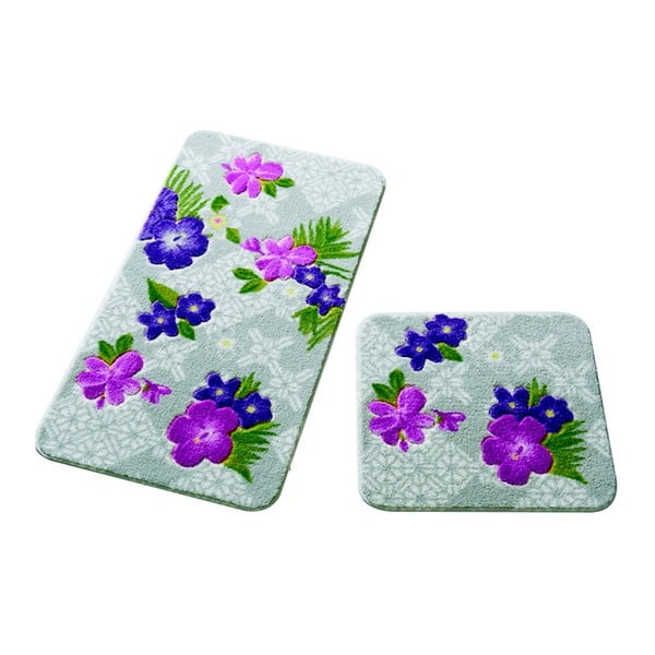Sada 2 koupelnových předložek Confetti Bathmats Tropical Purple