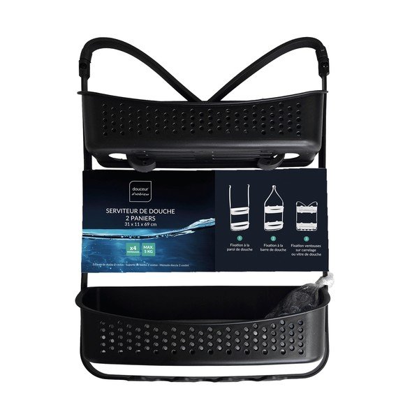 Матово черно висящ пластмасов рафт за баня Vesper – douceur d'intérieur-image-4