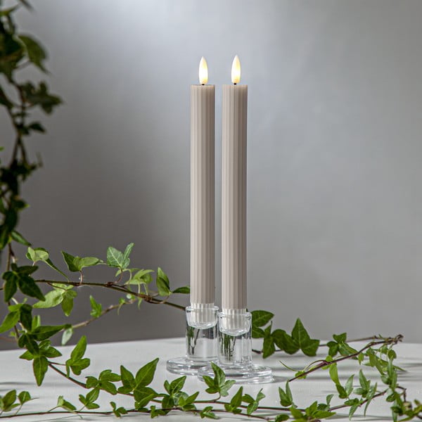 LED свещи в комплект от 2 броя (височина 25 см) Flamme Stripe - Star Trading-image-1