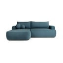 Син разтегателен ъглов диван от букле (ляв ъгъл) Quinoa – Bonami Selection