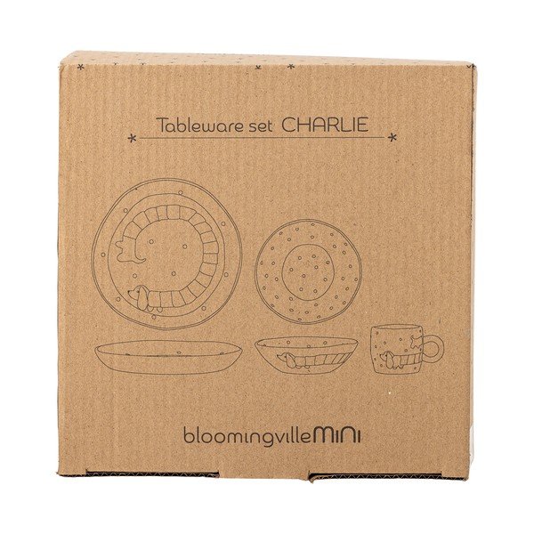 Глинен детски комплект за хранене 3 бр. Charlie – Bloomingville Mini-image-3