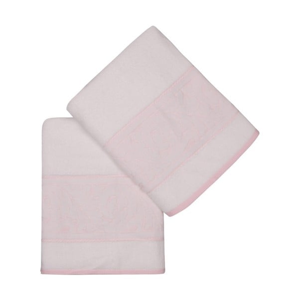 Комплект от 2 светлорозови памучни кърпи за баня Ghunna, 70 x 140 cm - Foutastic
