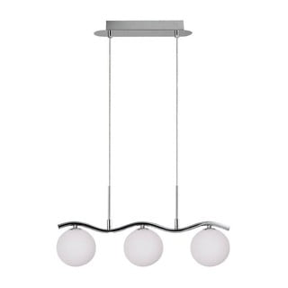 Висяща лампа в сребристо със стъклен абажур 12x53 cm Ramon - Candellux Lighting