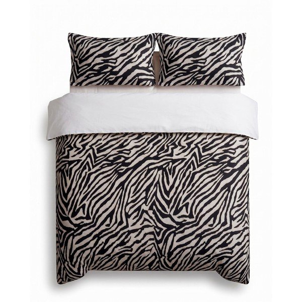 Черно двойно  спално бельо 200x200 cm Zebra – Mijolnir
