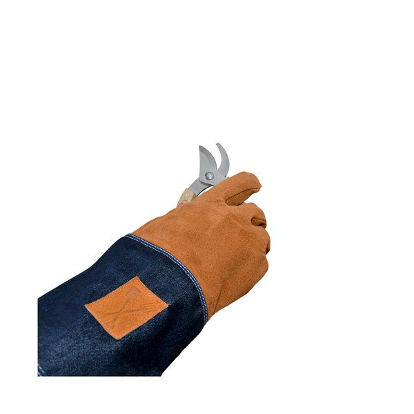 Синьо-оранжеви градински ръкавици със защита на китките Denim - Esschert Design-image-4