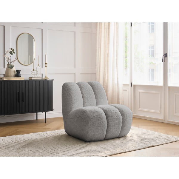 Светлосиво кресло от прежда с примки от букле Janissaire – Bobochic Paris-image-1