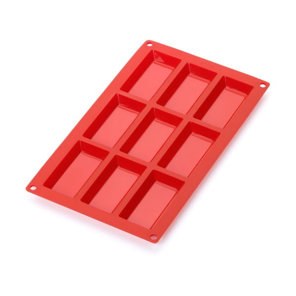 Червена силиконова форма за 9 мини десерта - Lékué