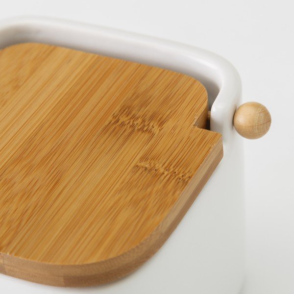 Бял керамичен съд за сол Unimasa, 750 ml - Casa Selección-image-1