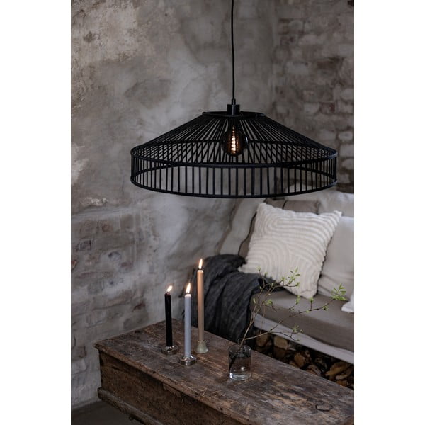 Черно висящо осветително тяло с бамбуков абажур  ø 70 cm Tapa – Markslöjd-image-2