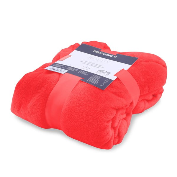 Червен унисекс халат от микрофибър, размер M Robby - DecoKing-image-1