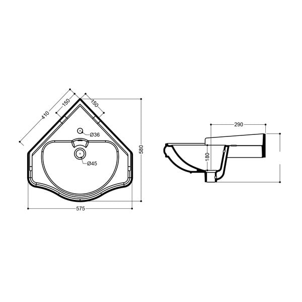 Бяла керамична мивка 57,5x58 cm Retro – Sapho-image-3