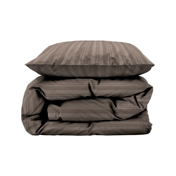 Единично удължено спално бельо в кафяво-сив цвят от дамаск 140x220 cm Noble – Södahl-image-2