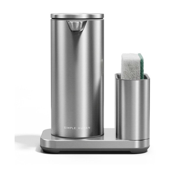 Автоматична метална стойка за перилни препарати в сребрист цвят – simplehuman-image-4