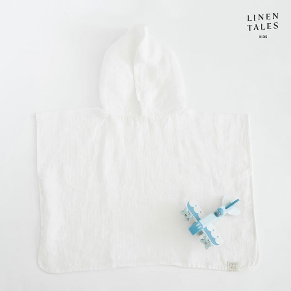 Бял ленен бебешки халат размер 1-2 години - Linen Tales