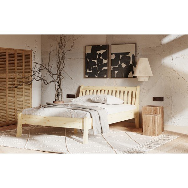 Единично легло от масивен бор в естествен цвят 90x200 cm Tonja – Olivia Living-image-4