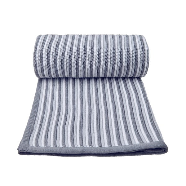 Сиво и бяло плетено бебешко одеяло със съдържание на памук , 80 x 100 cm Spring - T-TOMI