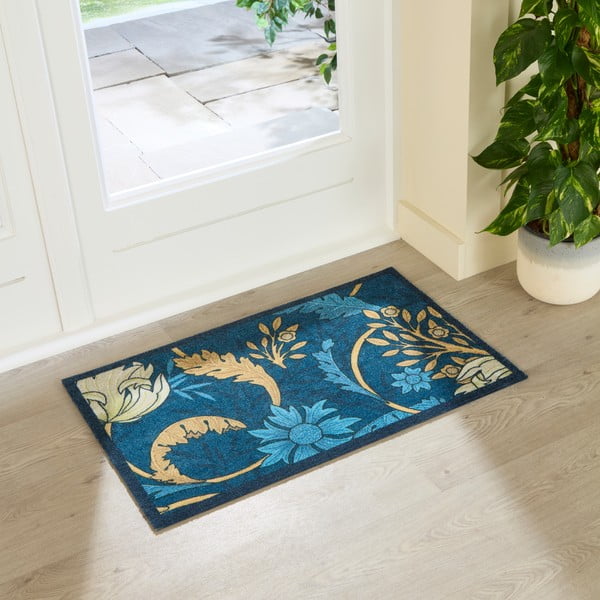 Изтривалка 50x80 cm William Morris Blue – Artsy Doormats-image-1