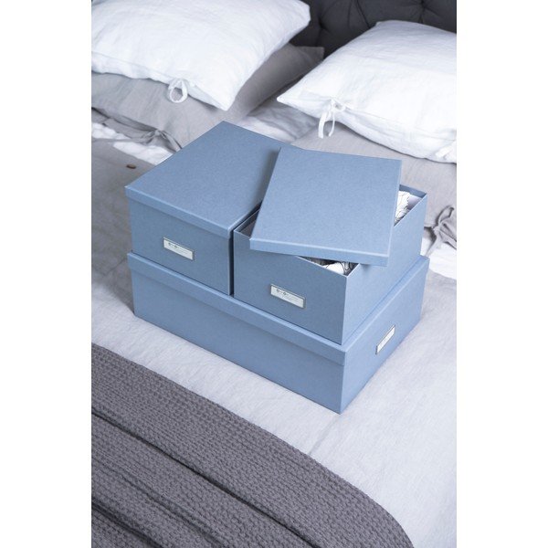 Картонени кутии за съхранение в комплект от 3 броя с капак Inge - Bigso Box of Sweden-image-1