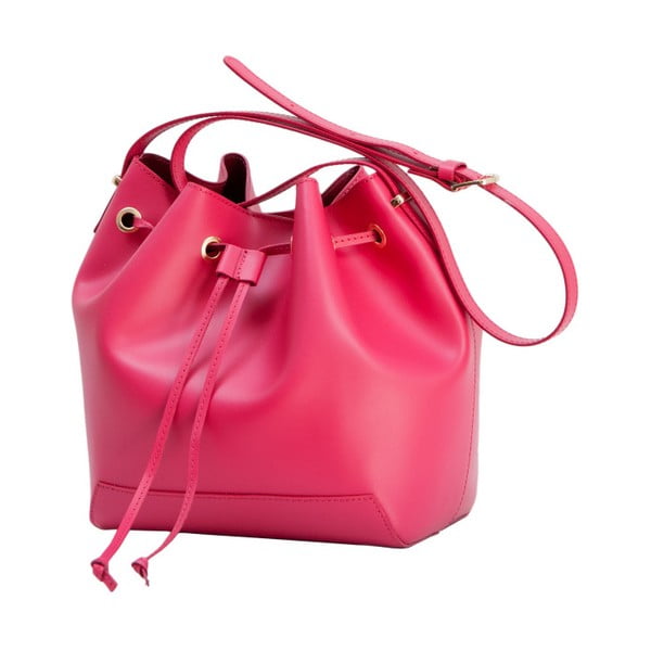 Розова чанта от естествена кожа Peony във фуксия - Andrea Cardone