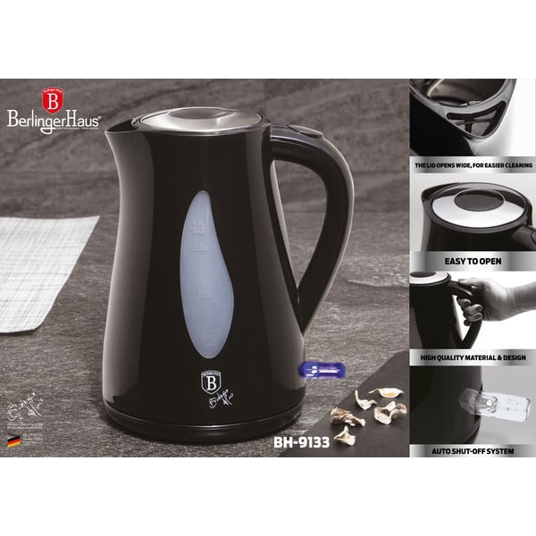 Черна електрическа кана 1,7 л Black Silver Collection - BerlingerHaus-image-2