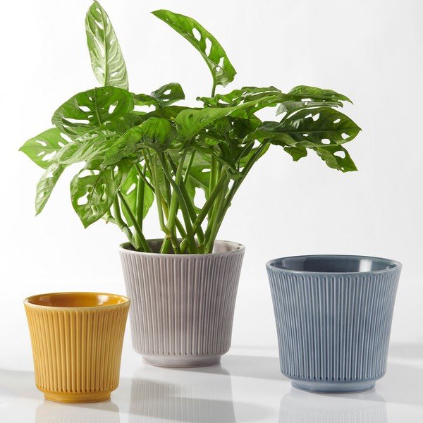 Жълта керамична саксия Гланц, ø 12 cm - Big pots-image-1
