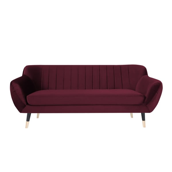 Виненочервен диван с черни крачета Mazzini Sofas Benito, 188 cm