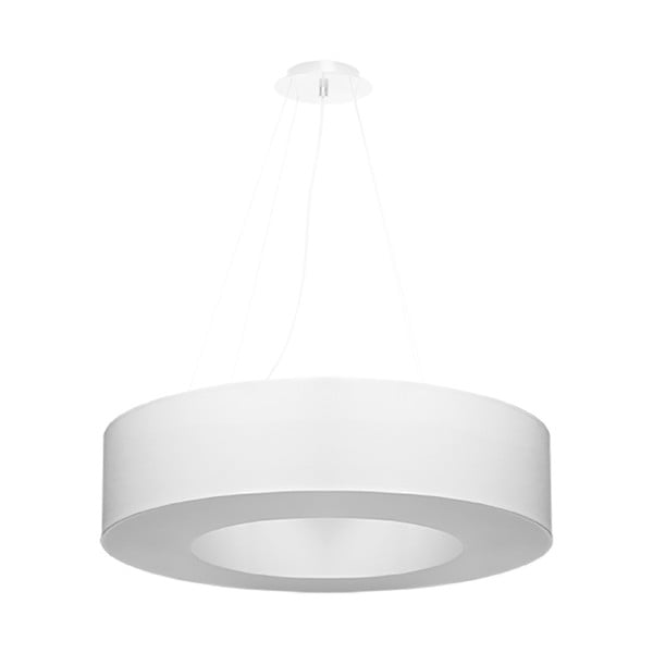 Бяло висящо осветително тяло с текстилен абажур ø 70 cm Galata – Nice Lamps