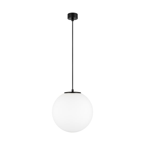 Бяла висяща лампа с черен цокъл TSUKI L, ⌀ 30 cm Tsuki - Sotto Luce