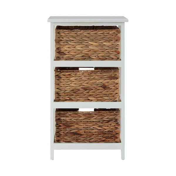 Шкаф за баня от масивна дървесина от павловния в бяло и натурално 41x70 cm Padstow - Premier Housewares-image-4