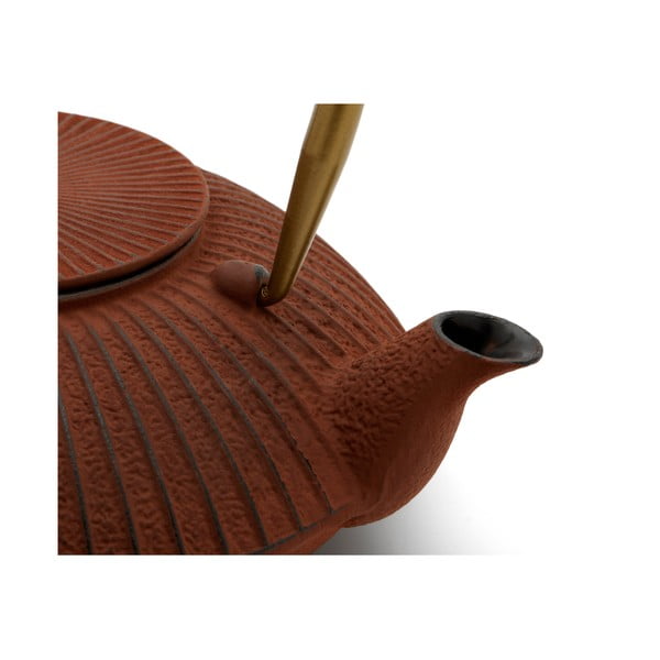 Светлочервен чугунен чайник 1,1 л Linhai - Bredemeijer-image-1