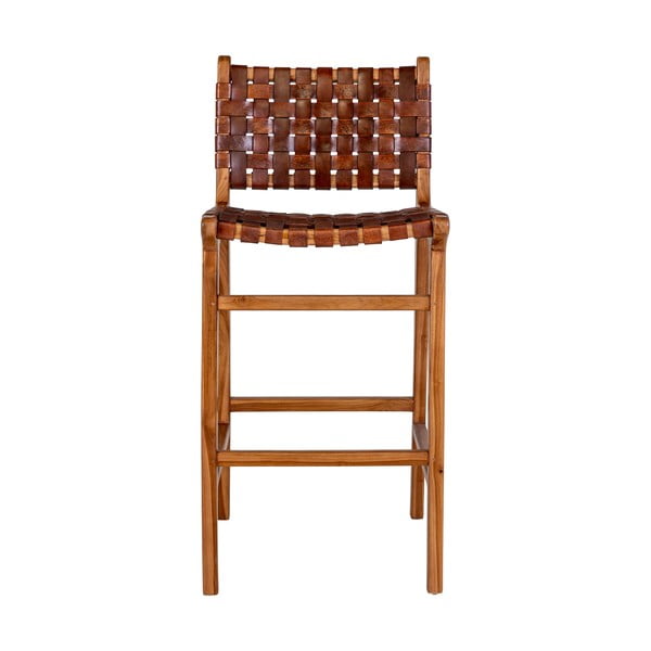 Кафяв бар стол от тиково дърво 101 cm Perugia - House Nordic-image-1