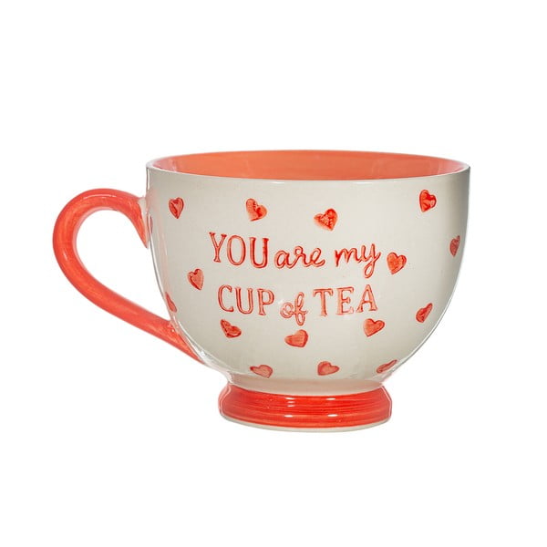 Червено-бяла керамична чаша 400 ml You are My Cup of Tea – Sass & Belle