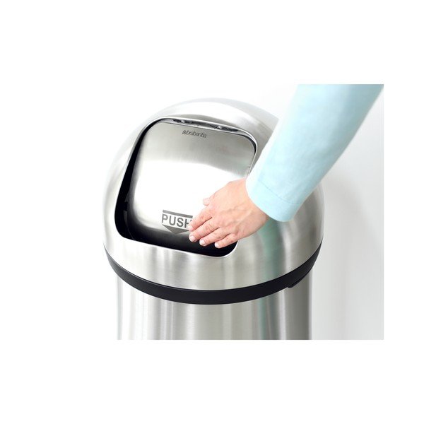Матово-сребристо стоманено кошче за боклук 60 l Push Bin – Brabantia-image-4